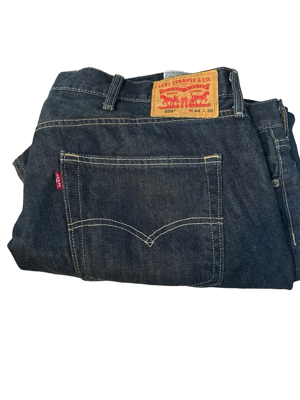 Levi's 559 Classic Straight Dark Indigo Denim Blue Jeans Size 44x30